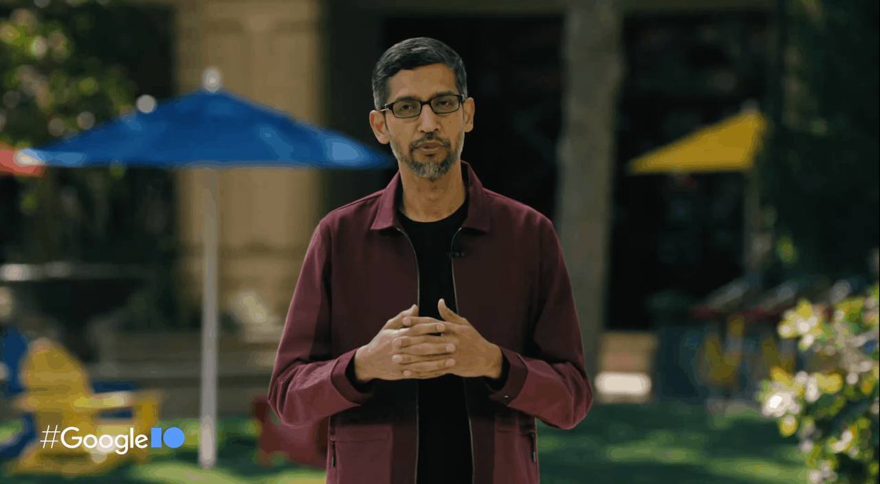 Sundar Pichai en la keynote de Google I/O
