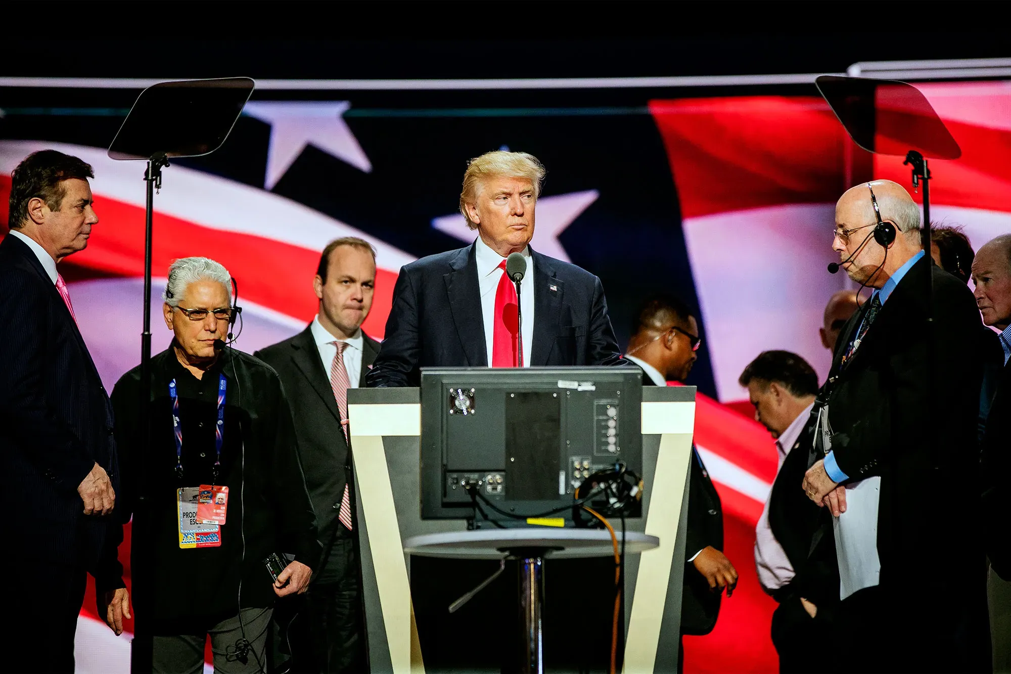 Donald Trump durante un discurso 