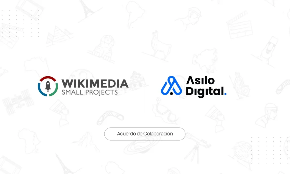 Imagen del acuerdo de colaboración entre Wikimedia Small Projects y Asilo Digital.