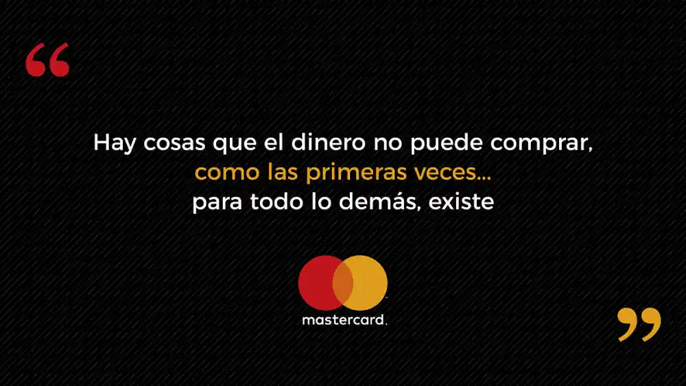 Ejemplo de texto publicitario de Mastercard.