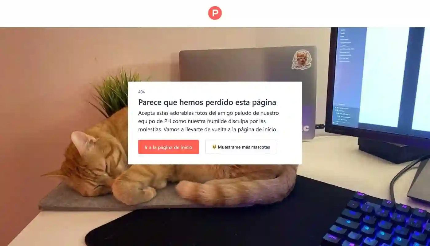 Página de error de Product Hunt.