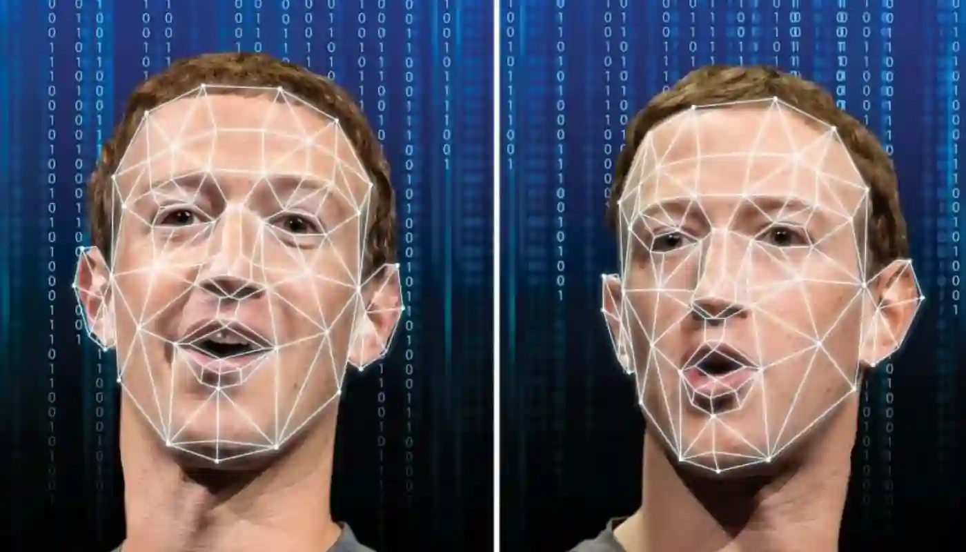 Imágenes de Mark Zuckerberg pasando por reconocimiento facial.