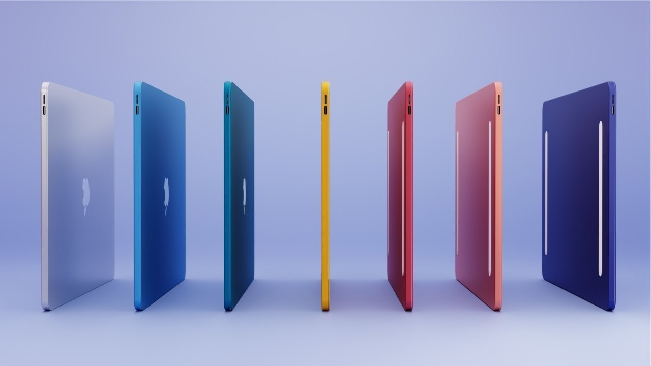 Algunas MacBooks Air en varios colores