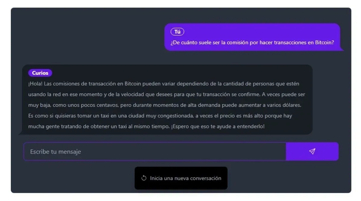 Imagen de un chatbot en acción.