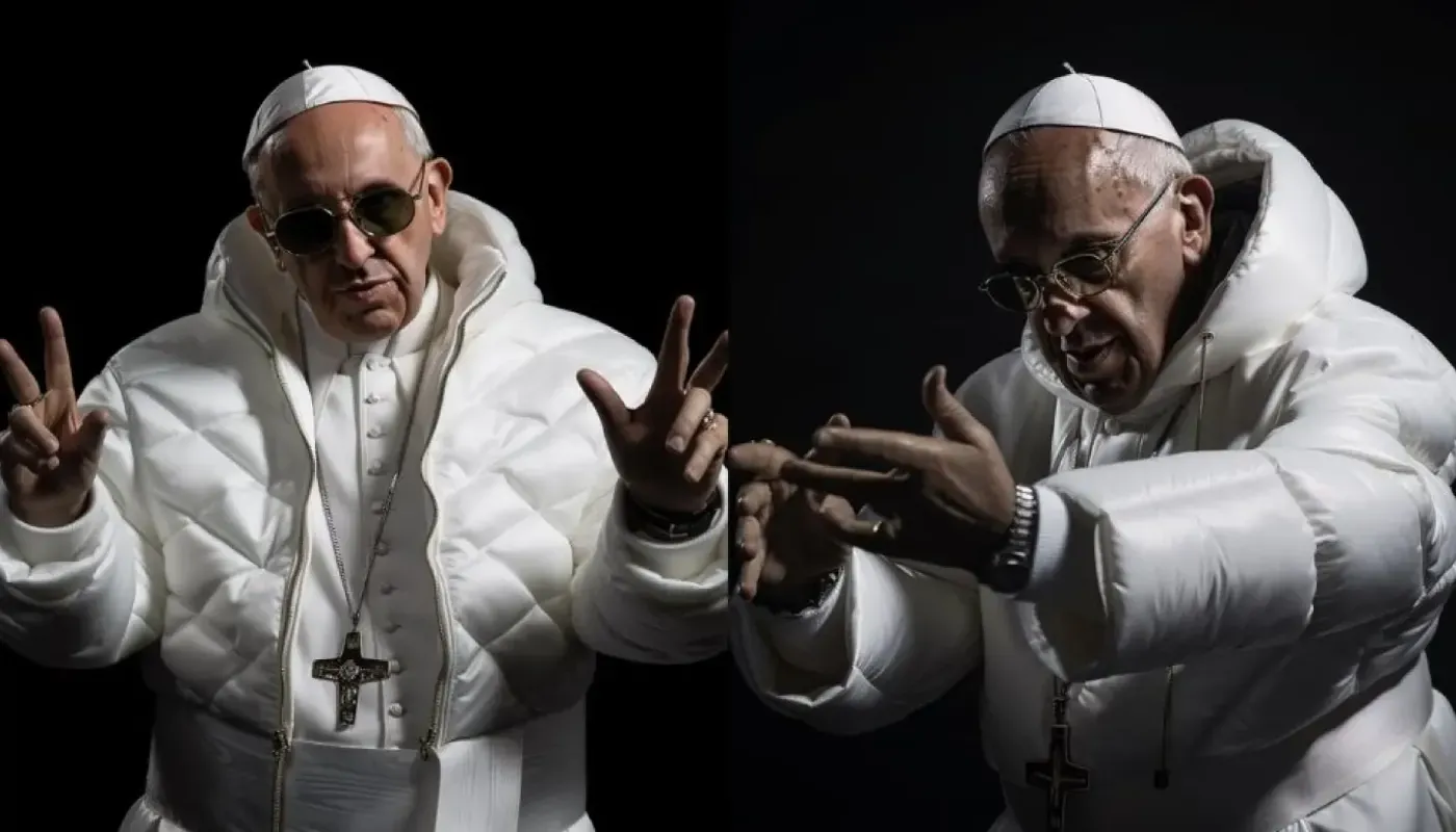 Imágenes del Papa Francisco generadas por IA. Imágenes de Kevin Hernández.