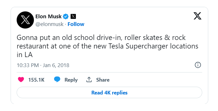 Tweet de Elon Musk