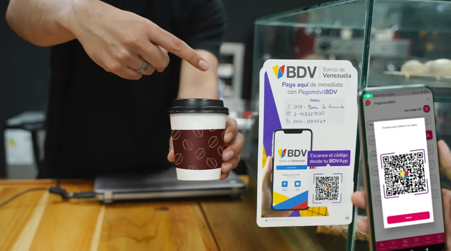 Código QR en una información del Banco de Venezuela