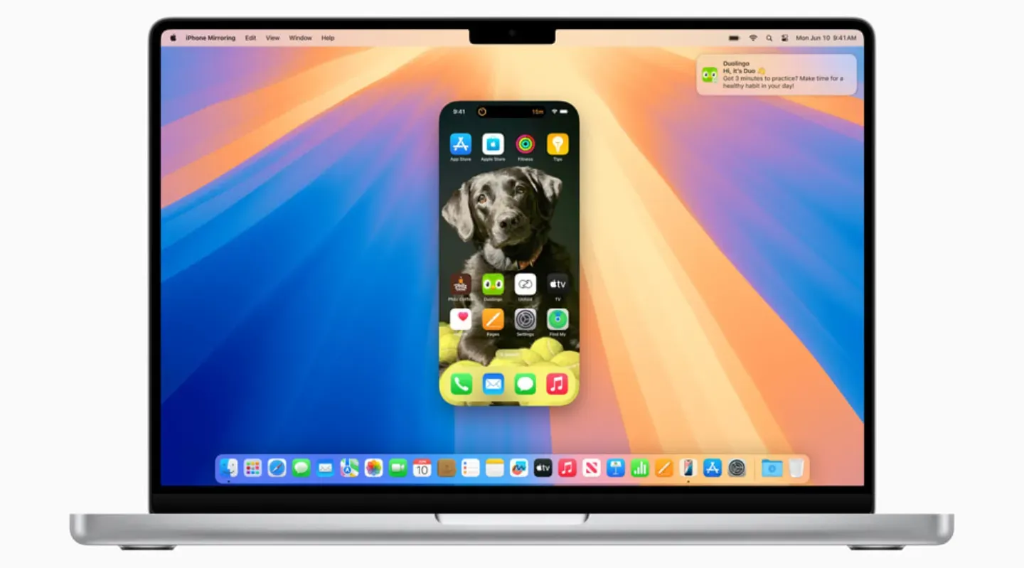 Imagen de ejemplo de la función iPhone Mirror. Imagen de Apple.