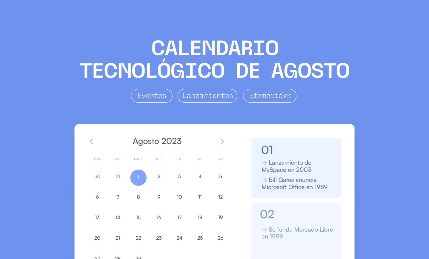 Agosto 2023: Efemérides y eventos de tecnología post image