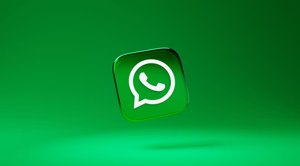 Ícono de WhatsApp flotando en la nada.