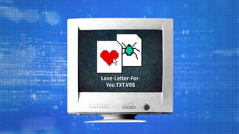 Computadora Antigua con el Virus I LOVE YOU
