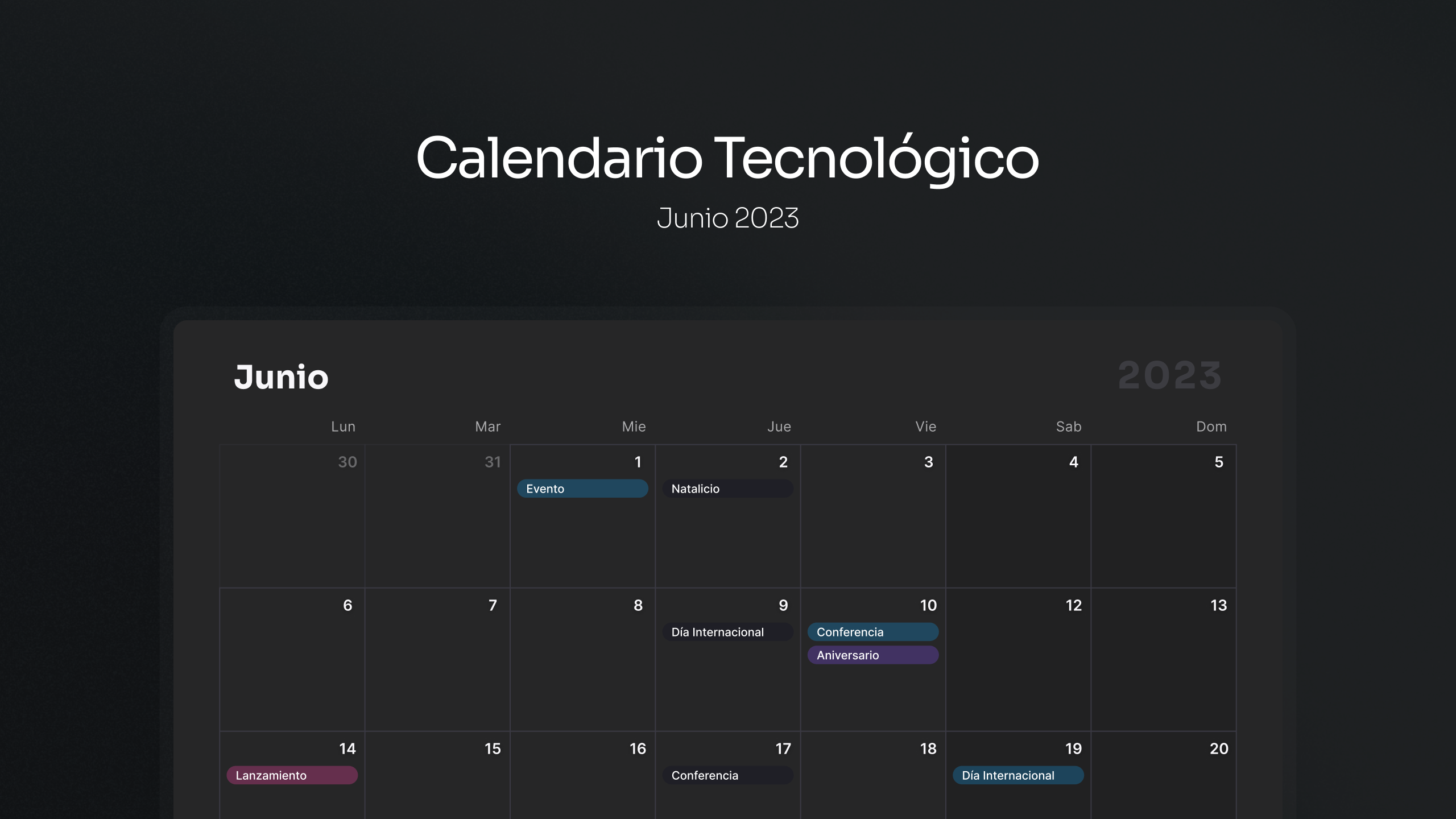 Junio 2023: Efemérides y eventos de tecnología